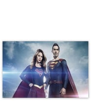 Ahşap Tablo Superman Ve Supergirl
