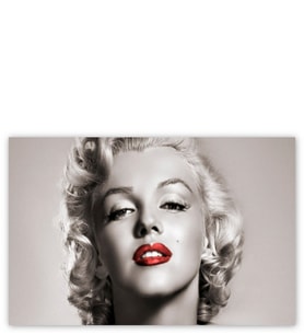 Ahşap Tablo Marilyn Monroe Yakın Plan Kırmızı Dudaklar