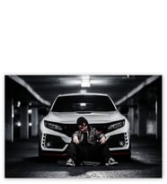Ahşap Tablo Honda Accord Type R Ve LED Maskeli Adam