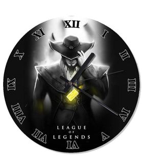 League Of Legends Twisted Fate Şekilli Duvar Saati