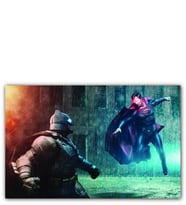 Ahşap Tablo Batman Ve Superman Mücadelesi