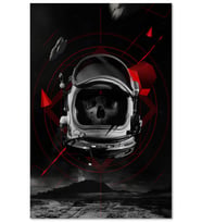 Ahşap Tablo Ölü Astronot İllüstrasyon