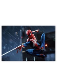 Ahşap Tablo Spider-Man Ağ Fırlatıyor