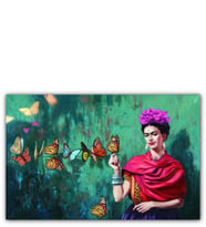 Ahşap Tablo Frida Kahlo Kelebekli