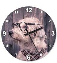 Gözlüklü Köpek Analog Duvar Saati