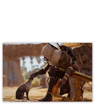 Ahşap Tablo Assassins Creed Origins Mısır Kedi Ve Karakter