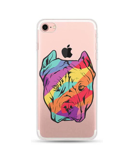 Kılıfland Apple İphone 7 Kılıf Silikon Resimli Kapak Color Pitbull -Stok 153