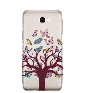 Kılıfland Samsung Galaxy J7 Prime-J7 Prime 2 Kılıf Silikon Resimli Kapak Butterfly Tree -Stok 833
