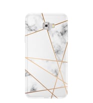 Kılıfland Samsung Galaxy C5 Kılıf Silikon Desenli Resimli Lüx Kapak White Marble Mermers With Triangle -Stok 1195