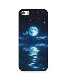 Kılıfland Apple İphone 5S Kılıf Silikon Resimli Kapak Night Moon Stok 1133
