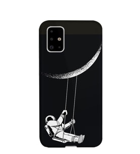 Kılıfland Samsung Galaxy A71 Kılıf A715F Silikon Resimli Kapak Moon Astronaut -Stok 519
