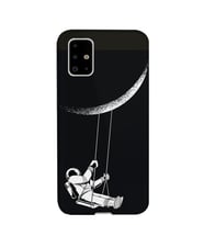Kılıfland Samsung Galaxy A71 Kılıf A715F Silikon Resimli Kapak Moon Astronaut -Stok 519