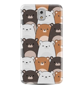 Kılıfland Samsung Galaxy Note 3 Silikon Resimli Kapak Pretty Bears Stok 1180