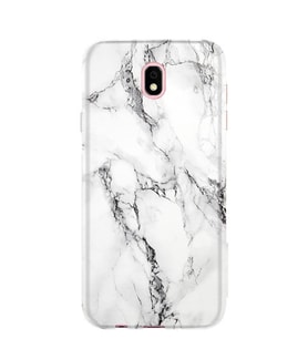 Kılıfland Samsung Galaxy J7 Pro Kılıf J730F Silikon Resimli Kapak Fragile White Marble Mermer -Stok 1103