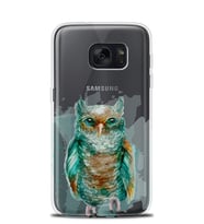 Kılıfland Samsung Galaxy S7 Edge Kılıf Silikon Desenli Resimli Lüx Kapak Colorful Owl -Stok 644