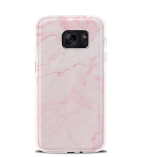 Kılıfland Samsung Galaxy S7 Edge Kılıf Silikon Desenli Resimli Lüx Kapak Pembe Mermer -Stok 1294