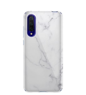 Kılıfland Xiaomi Mi 9 Kılıf Silikon Resimli Kapak Beyaz Açık Mermem -Stok 1293
