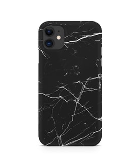 Kılıfland Apple İphone 11 Kılıf Silikon Resimli Kapak Siyah Koyu Mermer -Stok 1299