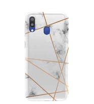 Kılıfland Samsung Galaxy A20 Kılıf A205F Silikon Resimli Kapak White Marble Mermers With Triangle -Stok 1195