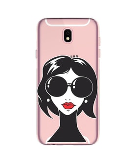 Kılıfland Samsung Galaxy J7 Pro Kılıf J730F Silikon Resimli Kapak Lady Portrait -Stok 36