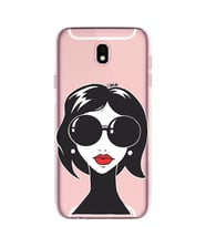 Kılıfland Samsung Galaxy J7 Pro Kılıf J730F Silikon Resimli Kapak Lady Portrait -Stok 36
