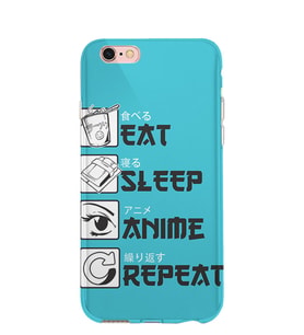 Kılıfland Apple İphone 6S Kılıf Silikon Resimli Kapak Eat Sleep Anime -Stok 250