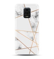 Kılıfland Xiaomi Redmi Note 9S Silikon Resimli Kapak White Marble Mermers With Triangle Stok 1195