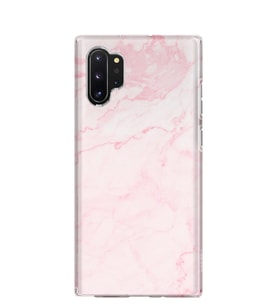 Kılıfland Samsung Galaxy Note 10 Plus Kılıf N975F Silikon Resimli Kapak Pembe Mermer -Stok 1294