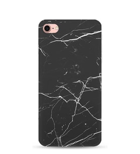 Kılıfland Apple İphone 7 Kılıf Silikon Resimli Kapak Siyah Koyu Mermer -Stok 1299