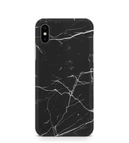 Kılıfland Apple İphone X Kılıf İphone XS Kılıf Silikon Resimli Kapak Siyah Koyu Mermer -Stok 1299