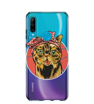 Kılıfland Huawei P30 Lite Kılıf Silikon Desenli Resimli Lüx Kapak Bandana Cat -Stok 287