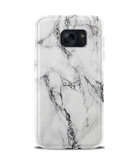 Kılıfland Samsung Galaxy S7 Edge Kılıf Silikon Desenli Resimli Lüx Kapak Fragile White Marble Mermer -Stok 1103