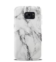 Kılıfland Samsung Galaxy S7 Edge Kılıf Silikon Desenli Resimli Lüx Kapak Fragile White Marble Mermer -Stok 1103