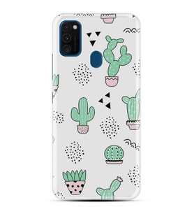 Kılıfland Samsung Galaxy M30S Kılıf M307F Silikon Resimli Kapak Cactus Pattern -Stok 901