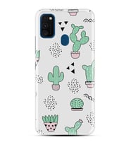 Kılıfland Samsung Galaxy M30S Kılıf M307F Silikon Resimli Kapak Cactus Pattern -Stok 901