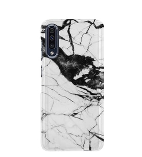 Kılıfland Samsung Galaxy A50 Kılıf A505F Silikon Resimli Kapak Beyaz Taşlı Mermer -Stok 1300