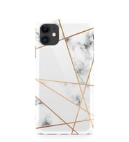 Kılıfland Apple İphone 11 Kılıf Silikon Resimli Kapak White Marble Mermers With Triangle -Stok 1195