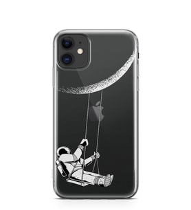 Kılıfland Apple İphone 11 Kılıf Silikon Resimli Kapak Moon Astronaut 2 -Stok 520