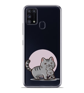 Kılıfland Samsung Galaxy M31 Kılıf Silikon Resimli Kapak Mom Cat And Son Stok 421