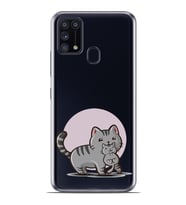Kılıfland Samsung Galaxy M31 Kılıf Silikon Resimli Kapak Mom Cat And Son Stok 421