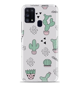 Kılıfland Samsung Galaxy M31 Kılıf Silikon Resimli Kapak Cactus Pattern Stok 901