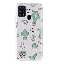 Kılıfland Samsung Galaxy M31 Kılıf Silikon Resimli Kapak Cactus Pattern Stok 901