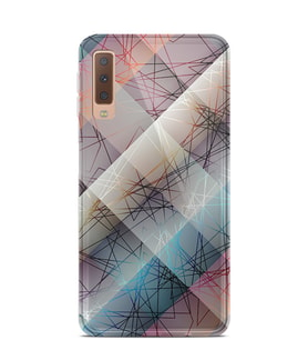 Kılıfland Samsung Galaxy A7 2018 Kılıf A750F Silikon Resimli Kapak Line Triangle -Stok 864