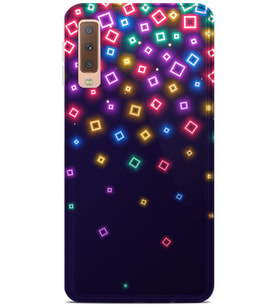 Kılıfland Samsung Galaxy A7 2018 Kılıf A750F Silikon Resimli Kapak Neon Cubes -Stok 711