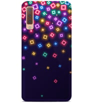Kılıfland Samsung Galaxy A7 2018 Kılıf A750F Silikon Resimli Kapak Neon Cubes -Stok 711