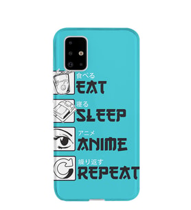 Kılıfland Samsung Galaxy A71 Kılıf A715F Silikon Resimli Kapak Eat Sleep Anime -Stok 250