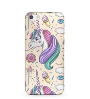 Kılıfland Apple İphone 5S Kılıf Silikon Resimli Kapak Unicorn Ice Cream Stok 1190