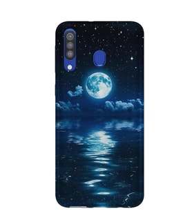 Kılıfland Samsung Galaxy A20S Kılıf A207F Silikon Resimli Kapak Night Moon -Stok 1133