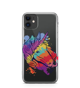 Kılıfland Apple İphone 11 Kılıf Silikon Resimli Kapak Watercolor Unicorn -Stok 113