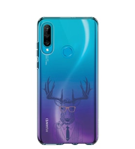 Kılıfland Huawei P30 Lite Kılıf Silikon Desenli Resimli Lüx Kapak Wise Deer -Stok 1092